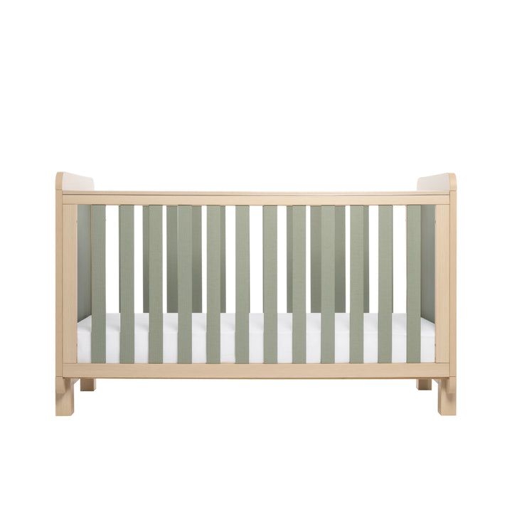 Tutti Bambini Kuba Cot Bed - Pickled Oak & Sage Weave