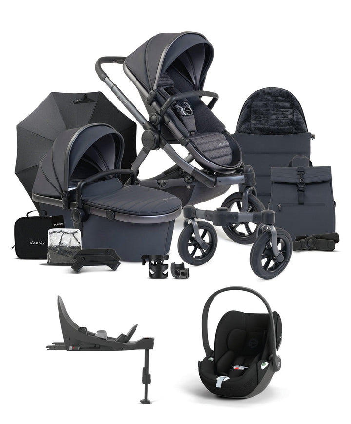 iCandy Peach 7 All-Terrain Pushchair Bundle with Cloud T Car Seat & Base - Storm Grey