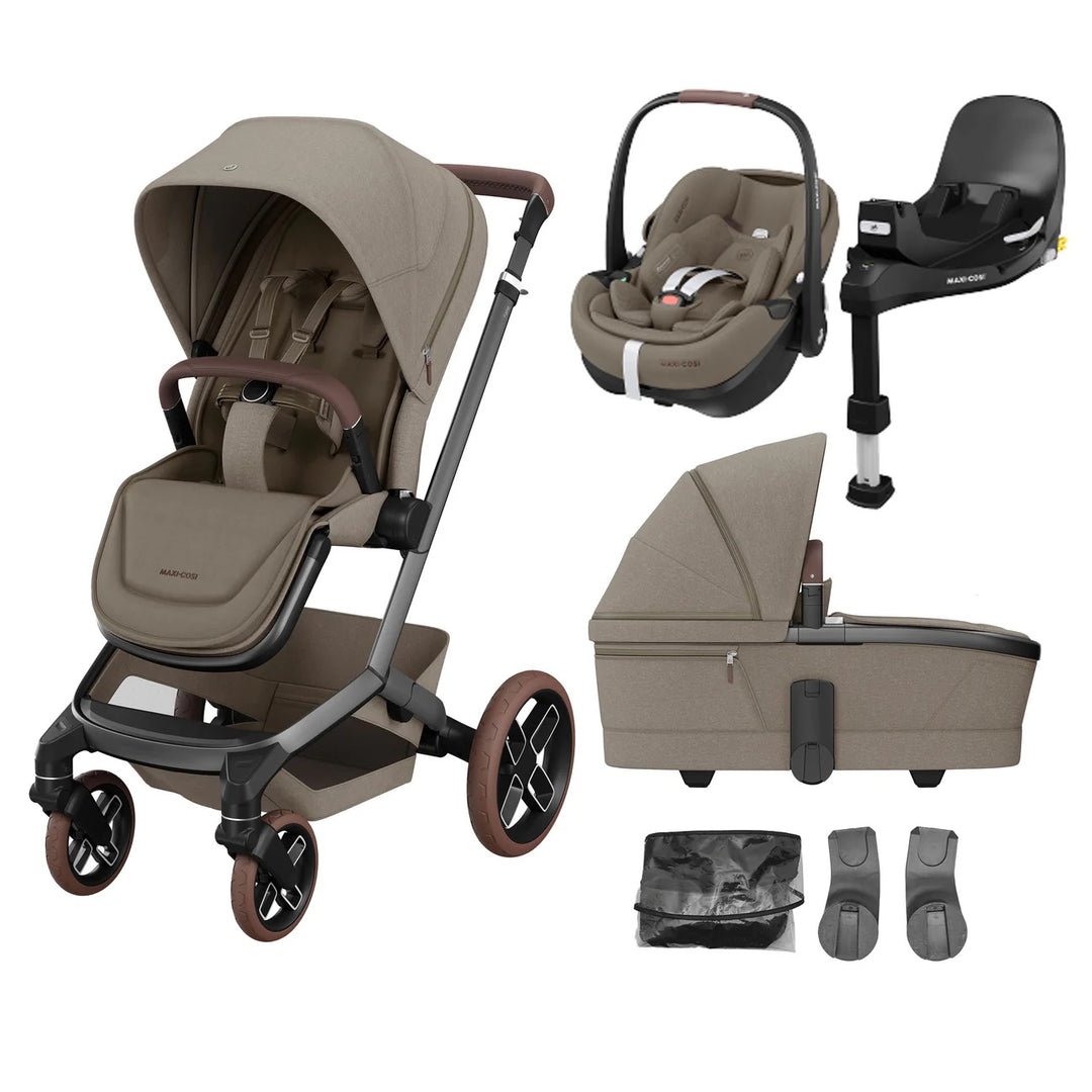 Maxi-Cosi Fame Piece Travel System Twillic Truffle/Brown