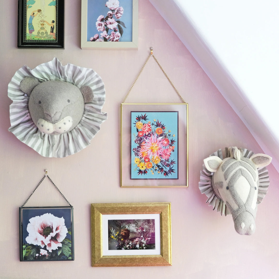 Fiona Walker Zebra with Vintage Ruff Mini Head - Grey