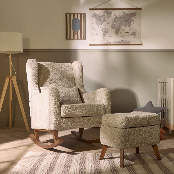 Tutti Bambini Harper Rocking Chair & Footstool - Mushroom