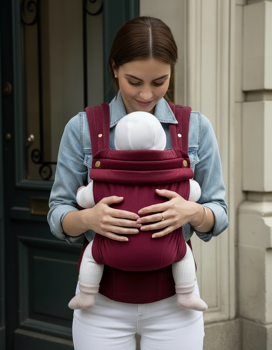 Bizzi Growin Velvet Baby Carrier - Velvet Cherry