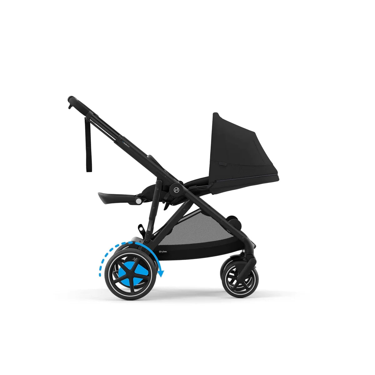 Cybex e-Gazelle S Double Pushchair Bundle Inc Gold Footmuffs - Moon Black