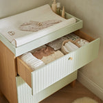 EX DISPLAY CuddleCo Remi 3 Piece Nursery Furniture Set - Oak & Green (LOCAL DELIVERY OR COLLECTION)