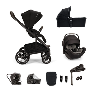 Nuna MIXX next, Arra Flex + Base Curv Travel System Bundle - Caviar