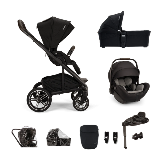 Nuna MIXX next, Arra Flex + Base Curv Travel System Bundle - Caviar