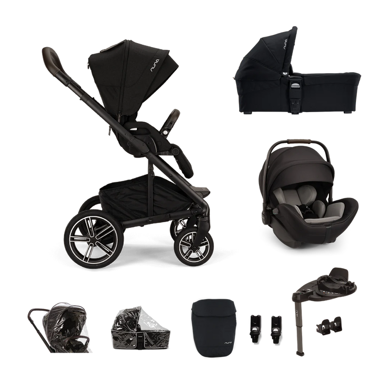 Nuna MIXX next, Arra Flex + Base Curv Travel System Bundle - Caviar