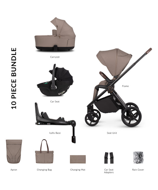 Venicci Claro2 4in1 9 Piece Luxury Travel System Bundle - Almond