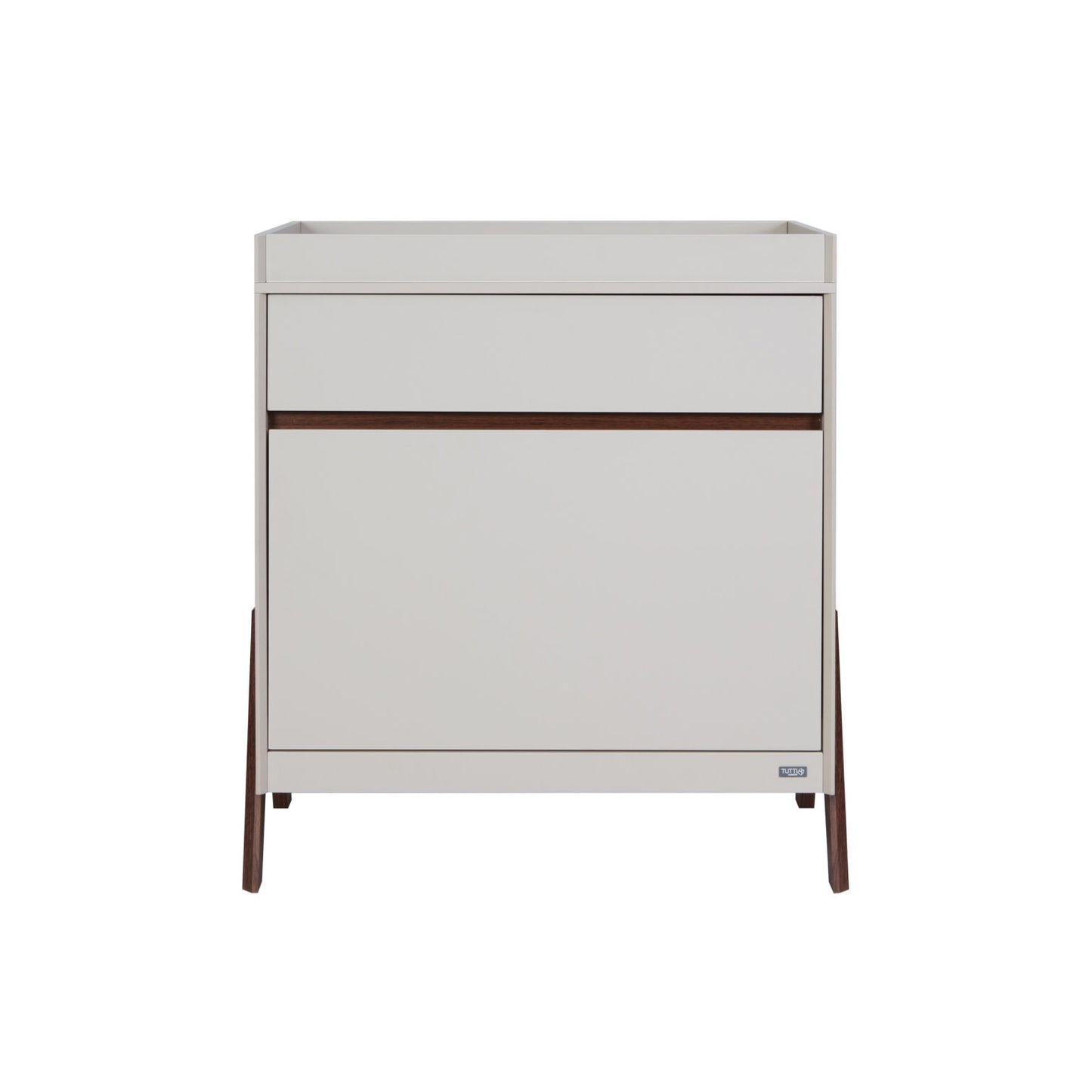 Tutti Bambini Fuori Mini 2 Piece Nursery Furniture Set – Warm Walnut/White Sand COLLECTION OR LOCAL DELIVERY ONLY