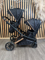 PRE LOVED My Babiie MB33 SE Twin Pushchair - Rose Gold Black