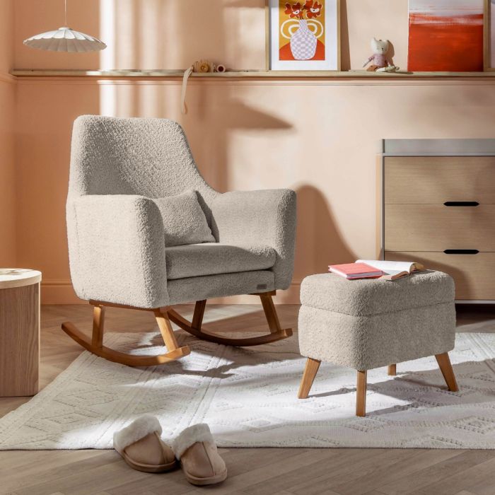 Tutti Bambini Oscar Luxe Rocking Chair & Storage Footstool - Mushroom