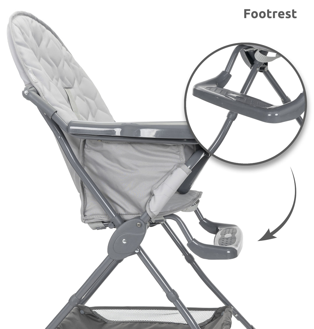 Lorelli Aspen 3in1 Travel System Bundle with Aria Luxe Car Seat, Millie Crib, Eliza Bouncer & Bonbon Highchair - Black/Beige