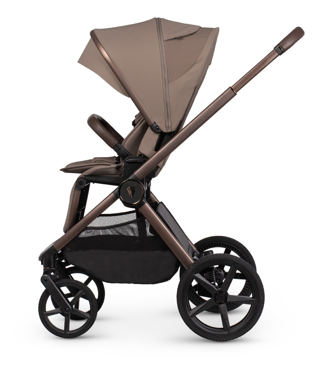 Venicci Upline3 Travel System Inc Tiago Car Seat & 360 Base 16 Piece Ultimate Bundle - Sand