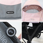 My Babiie MB02 Lightweight Stroller - Pink/Grey