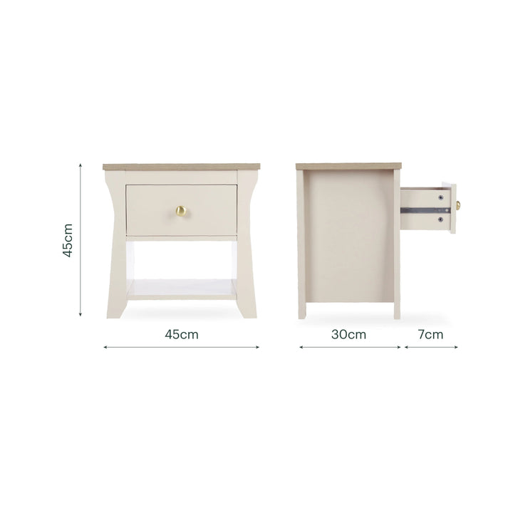 CuddleCo Clara Bedside Table - Cashmere & Ash