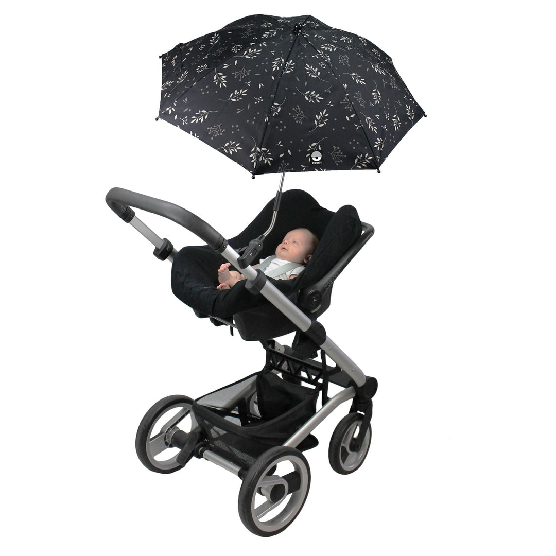 Dooky Stroller Parasol - Romantic Leaves Black