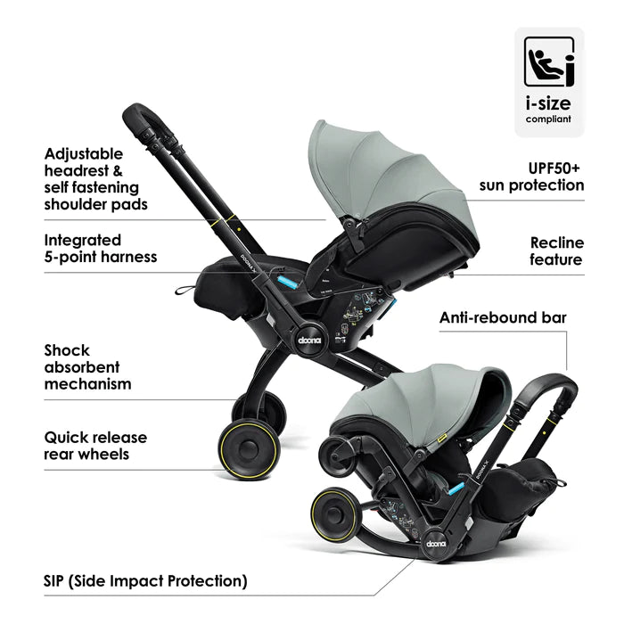does the doona stroller come with a base Doona X Recline Car Seat & Stroller with Isofix Base & Rain Cover Bund – Bambinosandbeyond