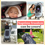 SnoozeShade Plus Deluxe Premium Stroller Sun Shade - Grey