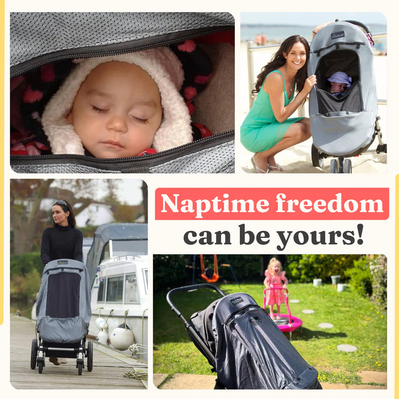 SnoozeShade Plus Deluxe Premium Stroller Sun Shade - Grey
