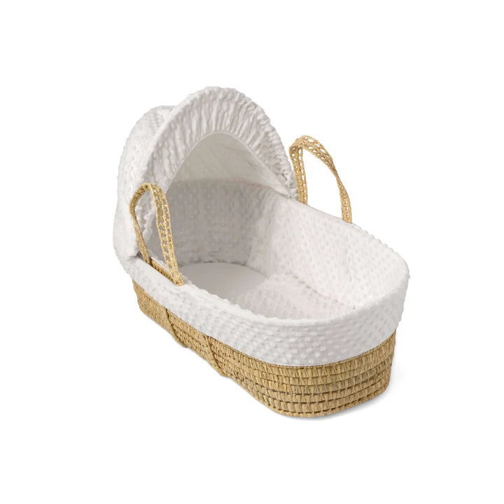 Clair De Lune Dimple Palm Moses Basket With Stand & Bedding Bundle