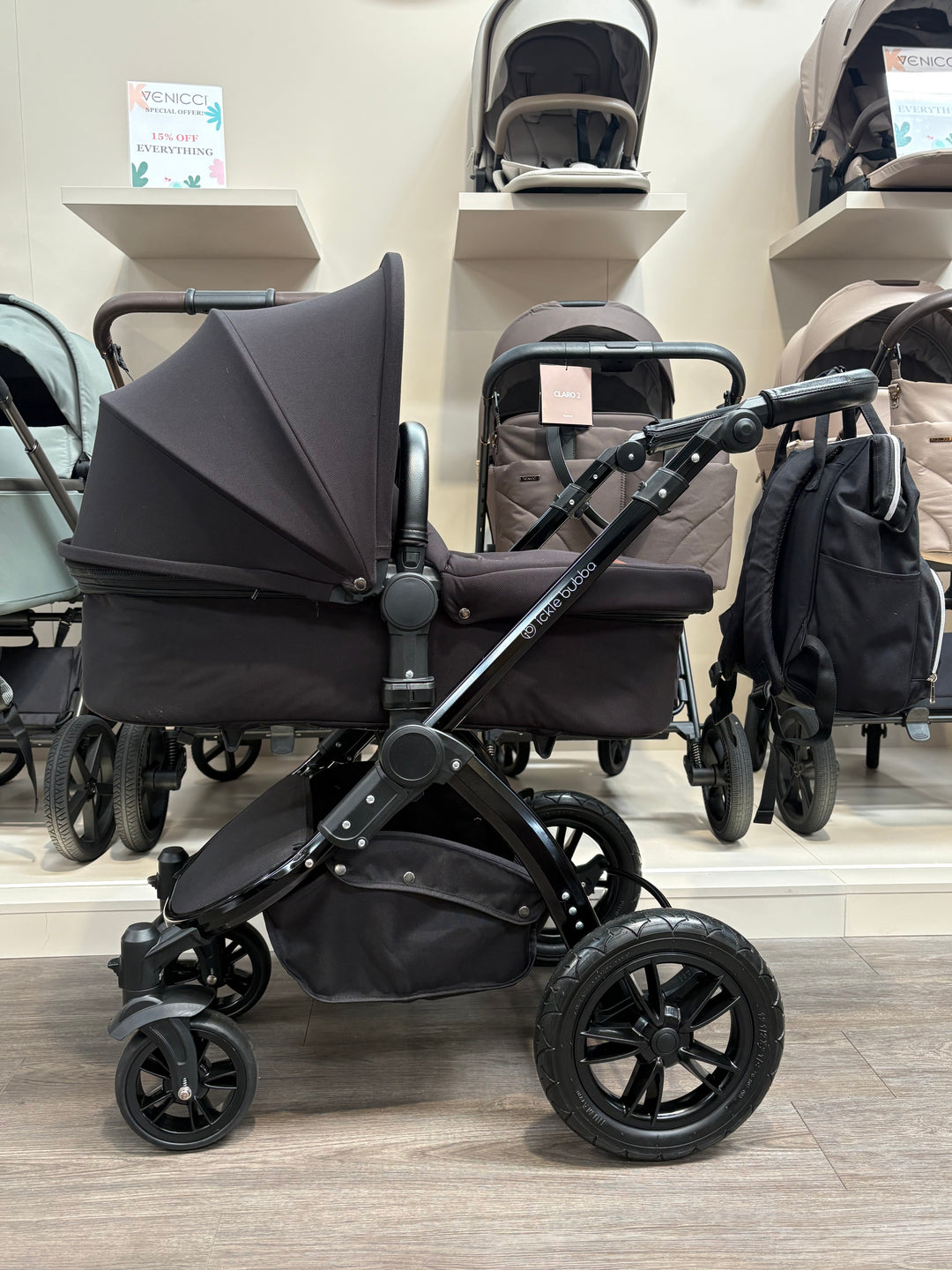 PRE LOVED Ickle Bubba Stomp Travel System - Black/Black