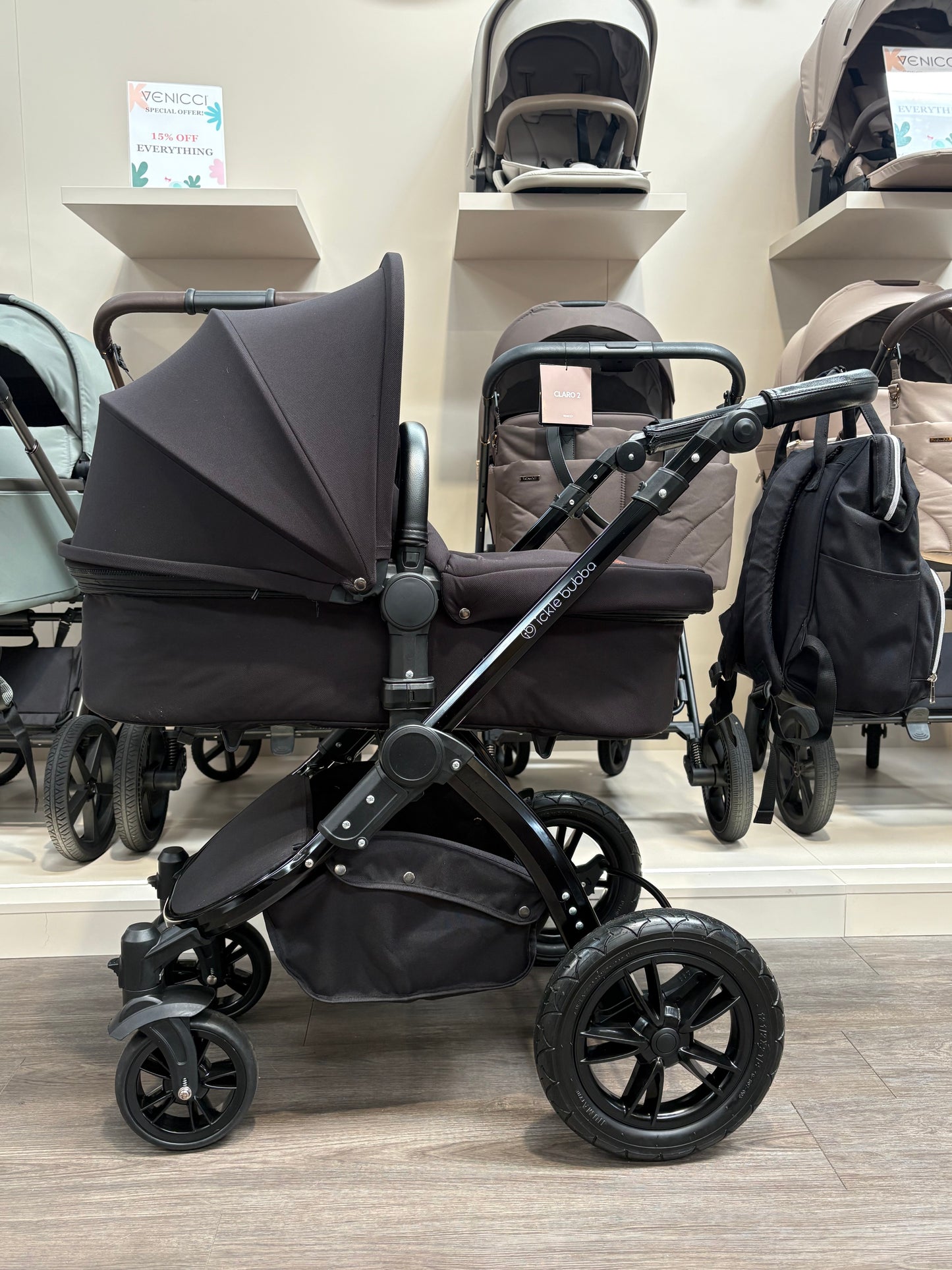 PRE LOVED Ickle Bubba Stomp Travel System - Black/Black