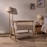 Tutti Bambini Cozee Sense Bedside Crib - Toasted Oak/Sand