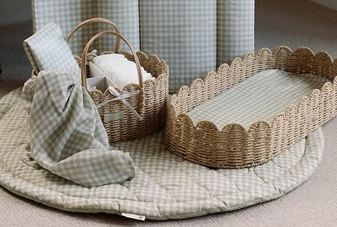 Ralphie Bear Scallop Edge Baby Changing Basket