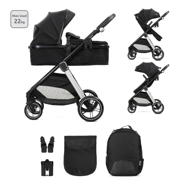 Lorelli Aspen 3in1 Travel System Inc Aria I Size Car Seat – Black