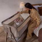 Tutti Bambini Cozee Sense Bedside Crib - Soft Walnut/Cocoa