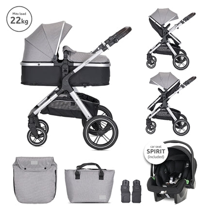 Lorelli Viola 3in1 Travel System Inc Spirit Car Seat - Grey