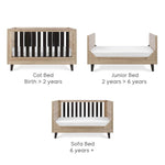 Tutti Bambini Como Cot Bed - Distressed Oak/Slate Grey