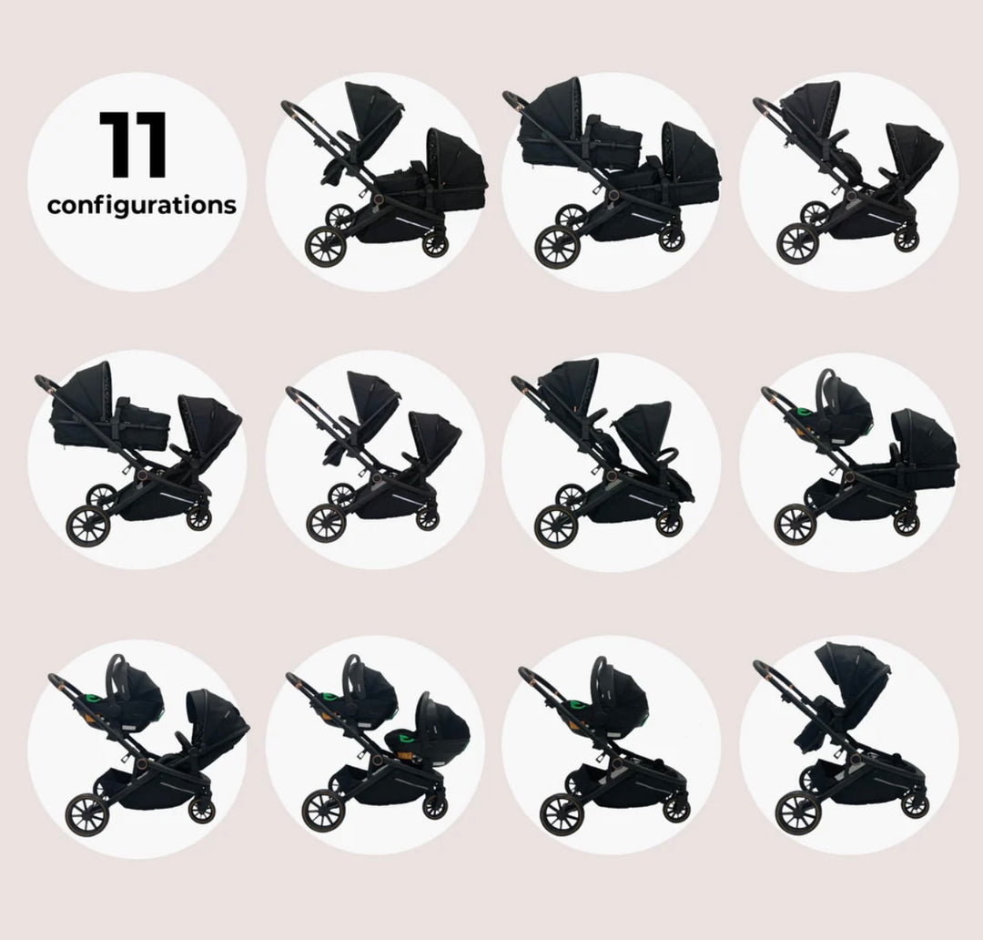 My Babiie MB33 Dani Dyer Black Leopard Tandem Pushchair