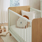 CuddleCo Remi Cot Bed - Oak & Green