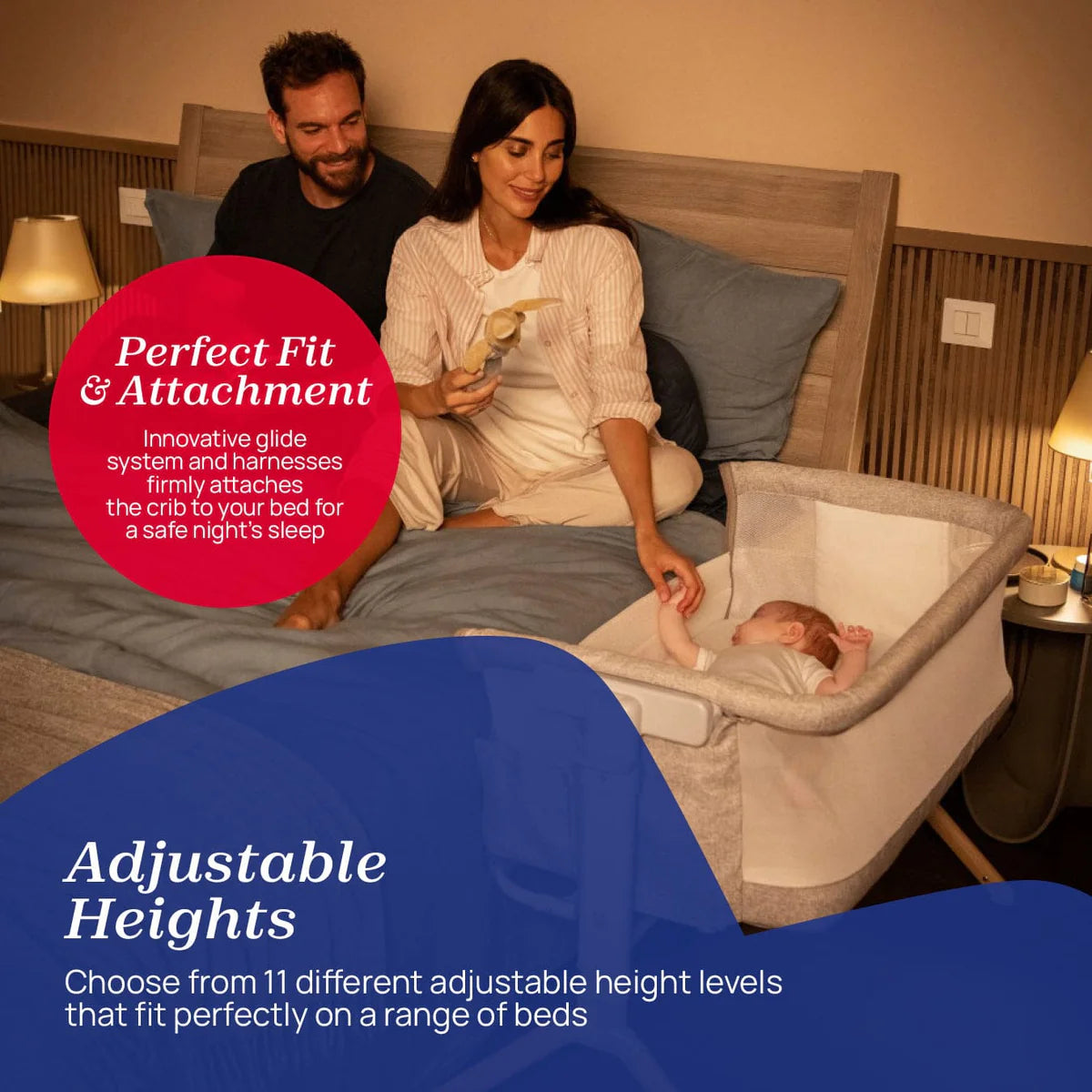 Chicco Next2Me Armonia Bedside Crib (Including Motion Sensor Light) - Scandinavian