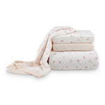 CuddleCo 4 Piece Cot Bed Bedding Set - Ditsy Cherry