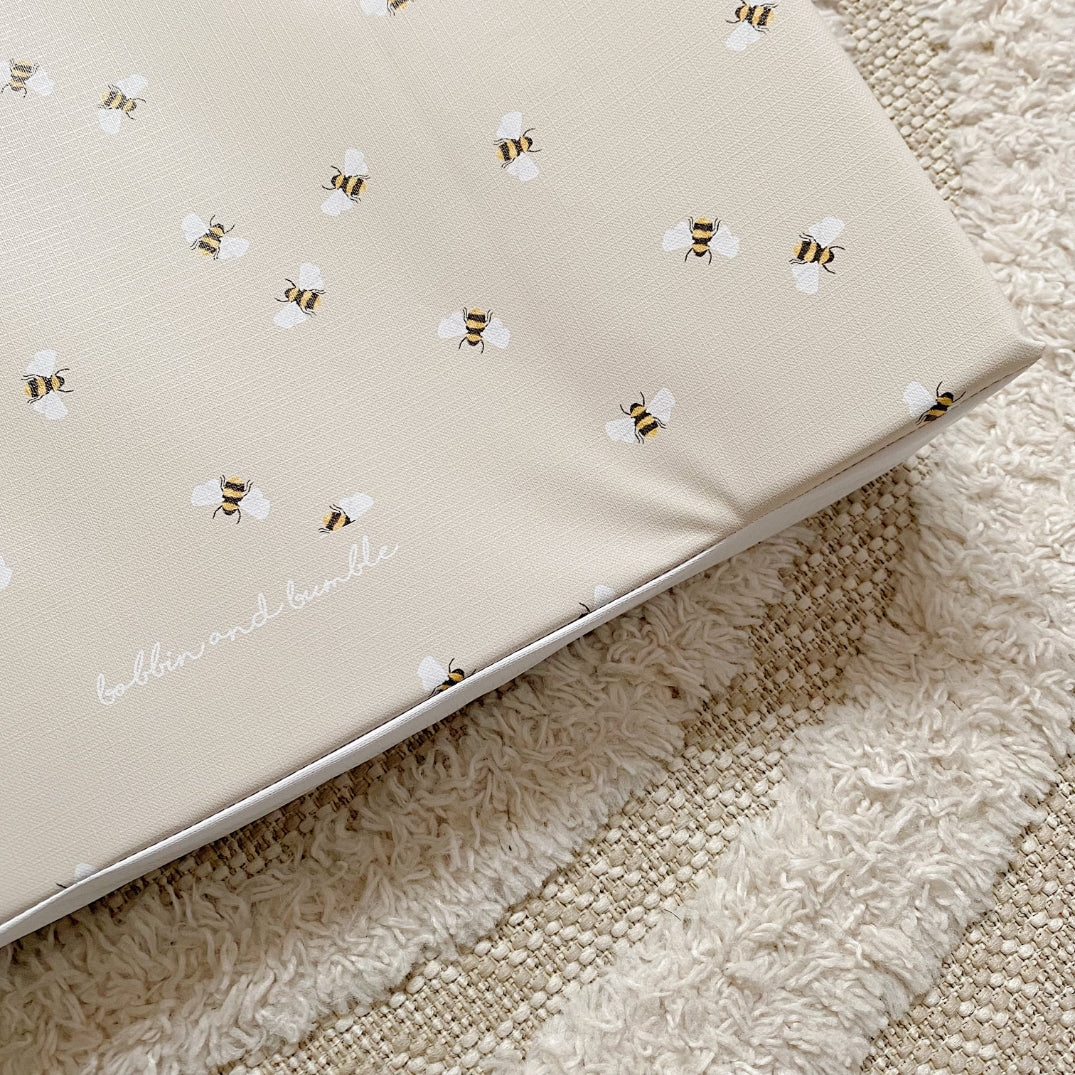 Bobbin & Bumble Anti-Roll Wedge Changing Mat - Bee Print