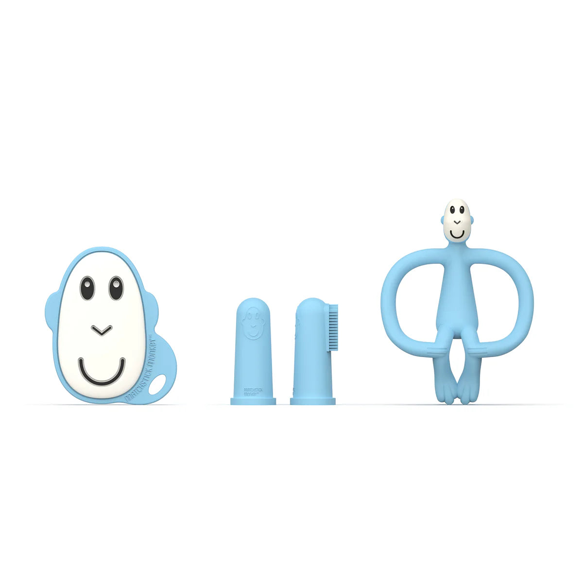 Matchstick Monkey Teething Starter Set - Light Blue