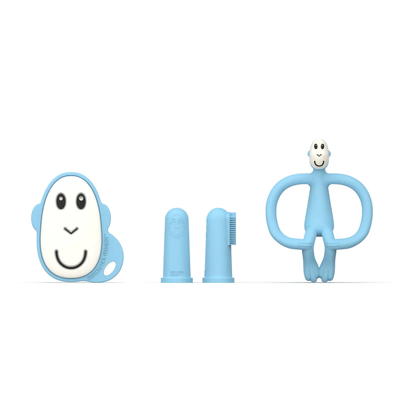 Matchstick Monkey Teething Starter Set - Light Blue