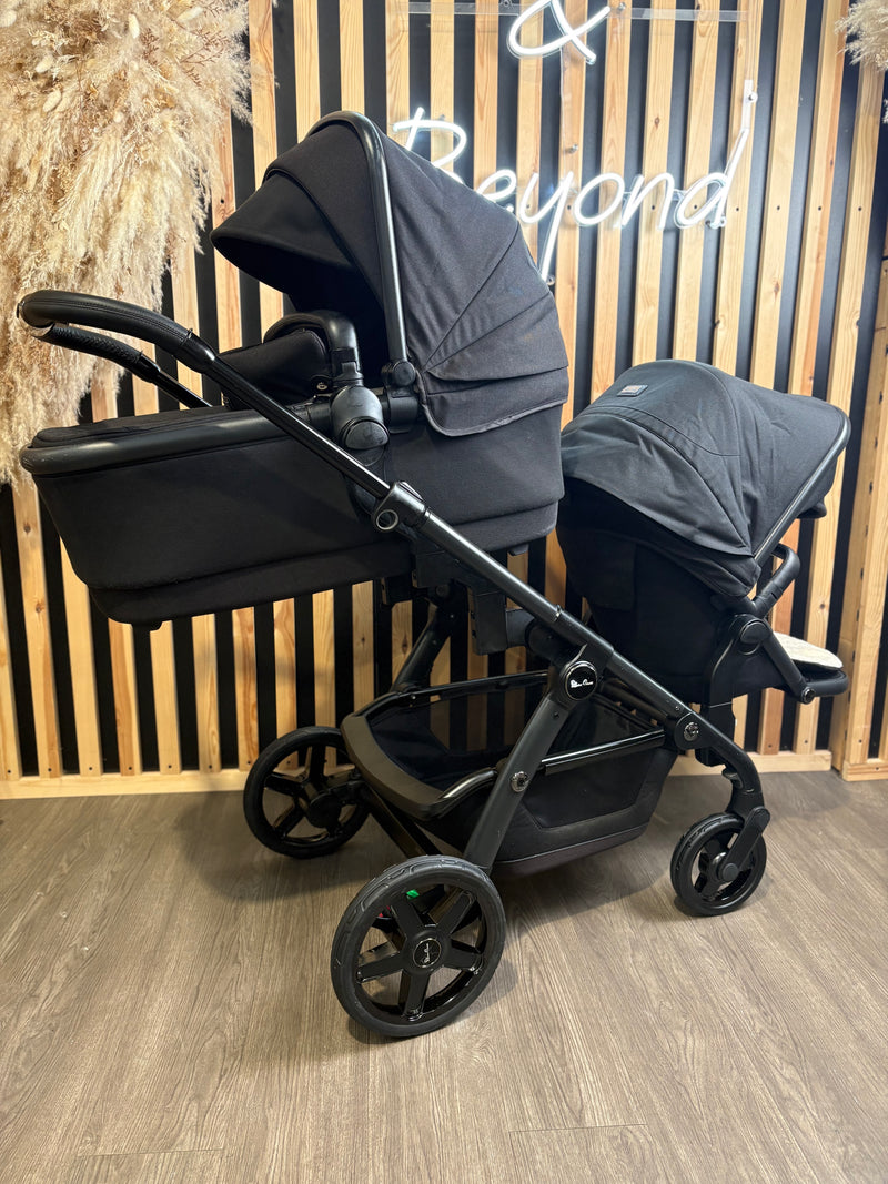 PRE LOVED Silver Cross Wave Double Travel System - Onyx