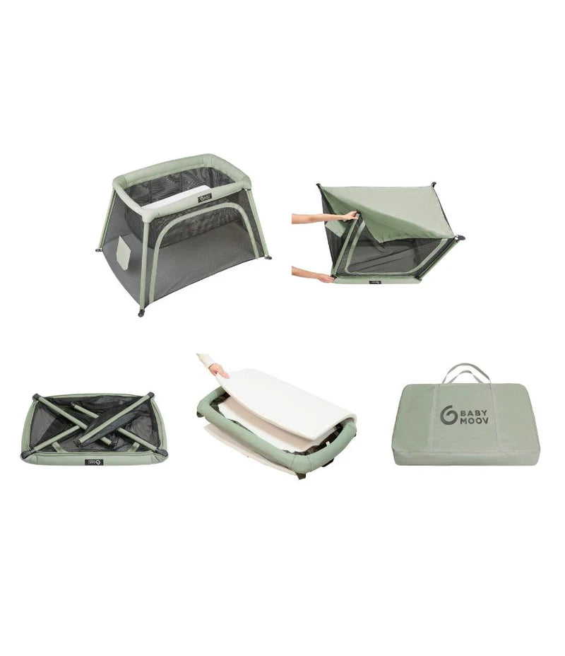 Babymoov 3in1 Moov & Comfy Travel Cot - Sage