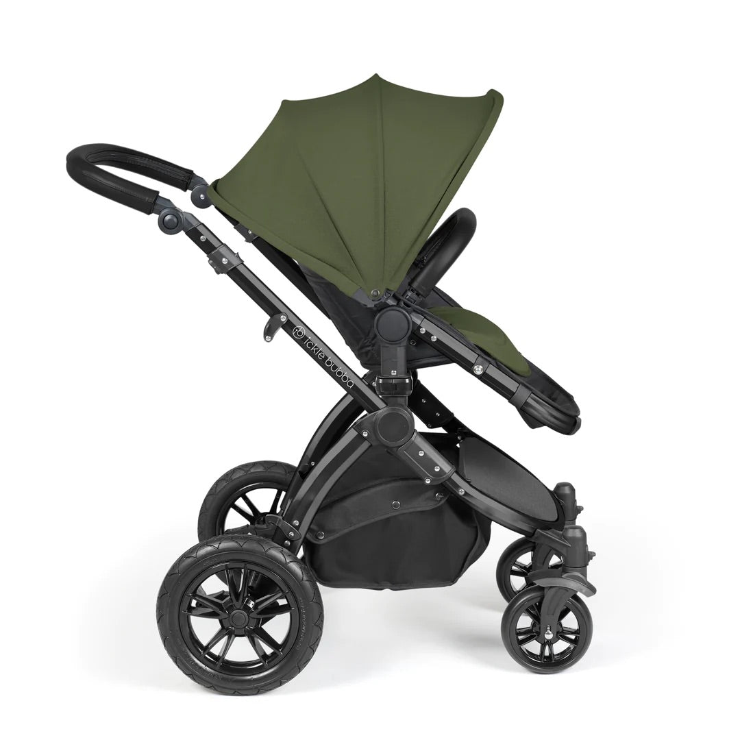 Ickle Bubba Stomp Luxe 12 Piece Cirrus Travel System + Isofix Base - Woodland/Black/Black