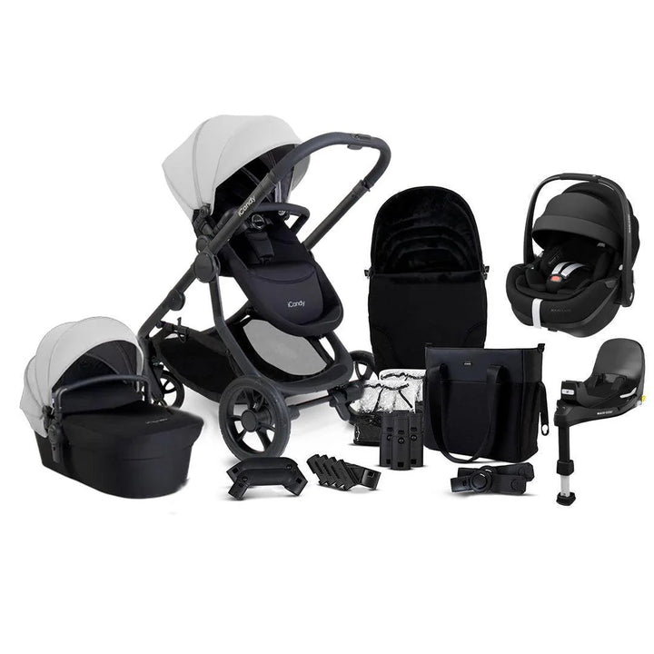 iCandy Orange 4 Travel System Inc Maxi-Cosi Pebble 360 Pro2 + FamilyFix Pro Base - Glacier