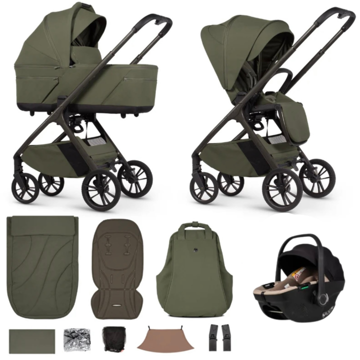 Venicci Tila 13 Piece Luxury Tiago Travel System Bundle - Olive