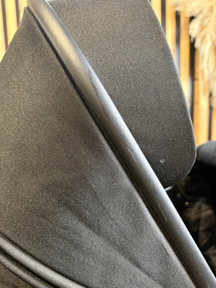 PRE LOVED My Babiie MB33 Twin Pushchair with Infant Carrier - Black Leopard