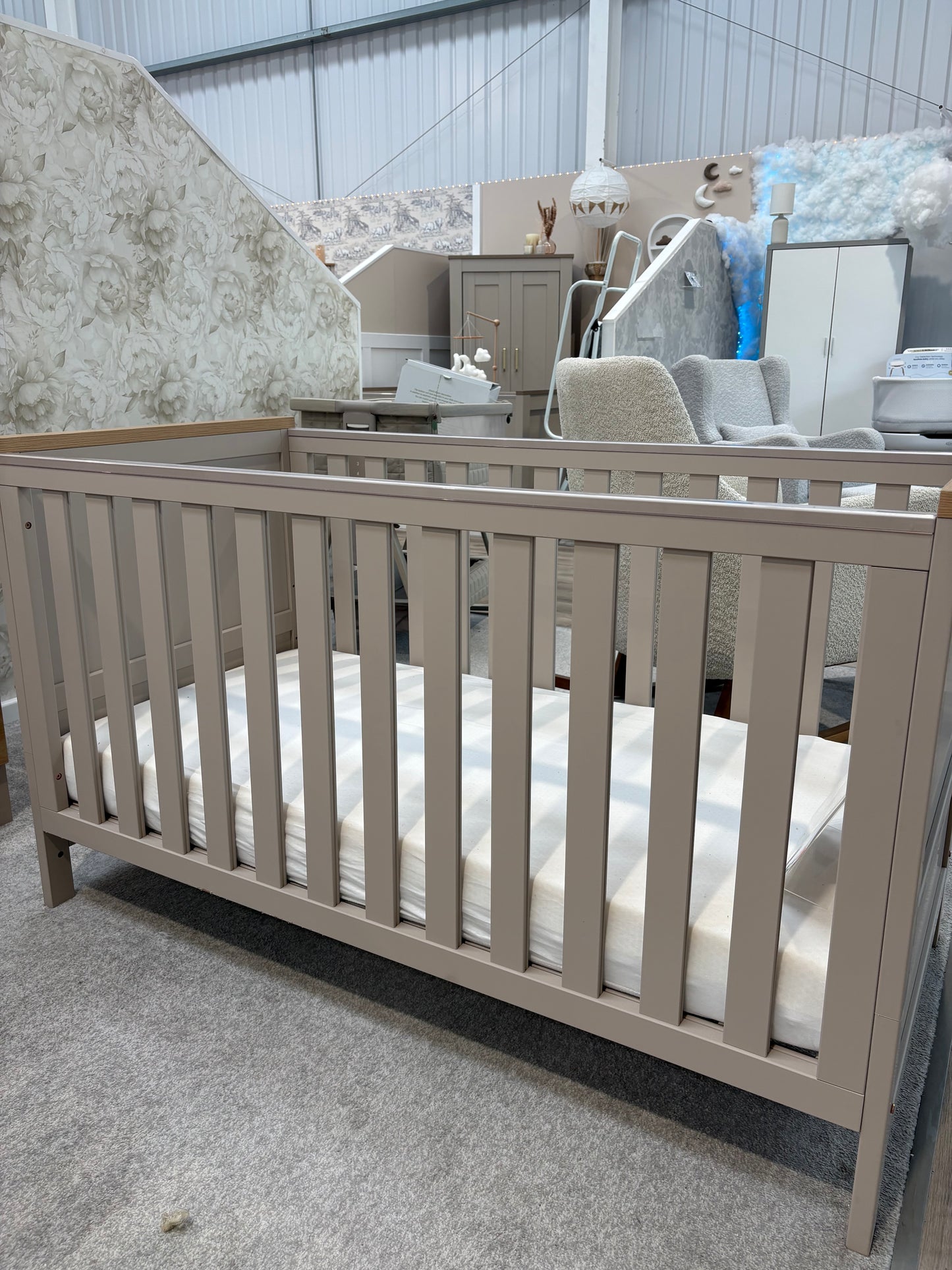 EX DISPLAY Tutti Bambini Misha Hallee 2 Piece Room Set - Mushroom/Golden Oak (COLLECTION OR LOCAL DELIVERY ONLY)