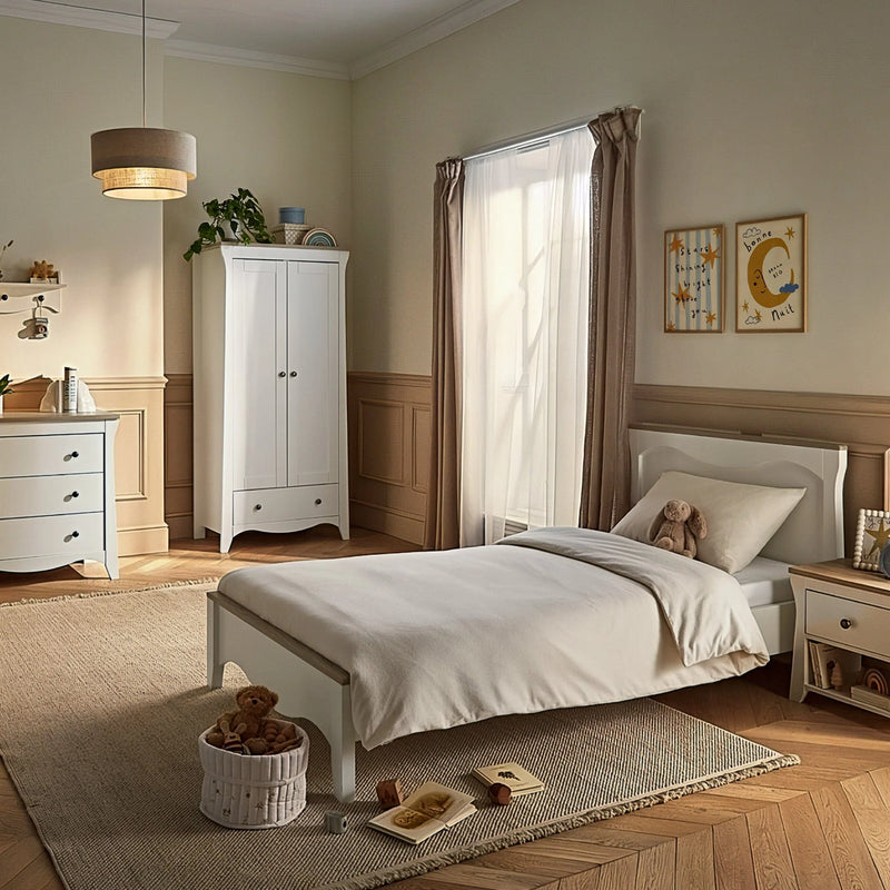 CuddleCo Clara Luxe 2 Piece Furniture Set - White & Ash