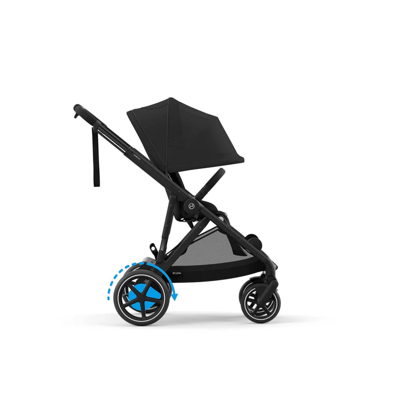 Cybex e-Gazelle S Double Pushchair Bundle Inc Gold Footmuffs - Moon Black