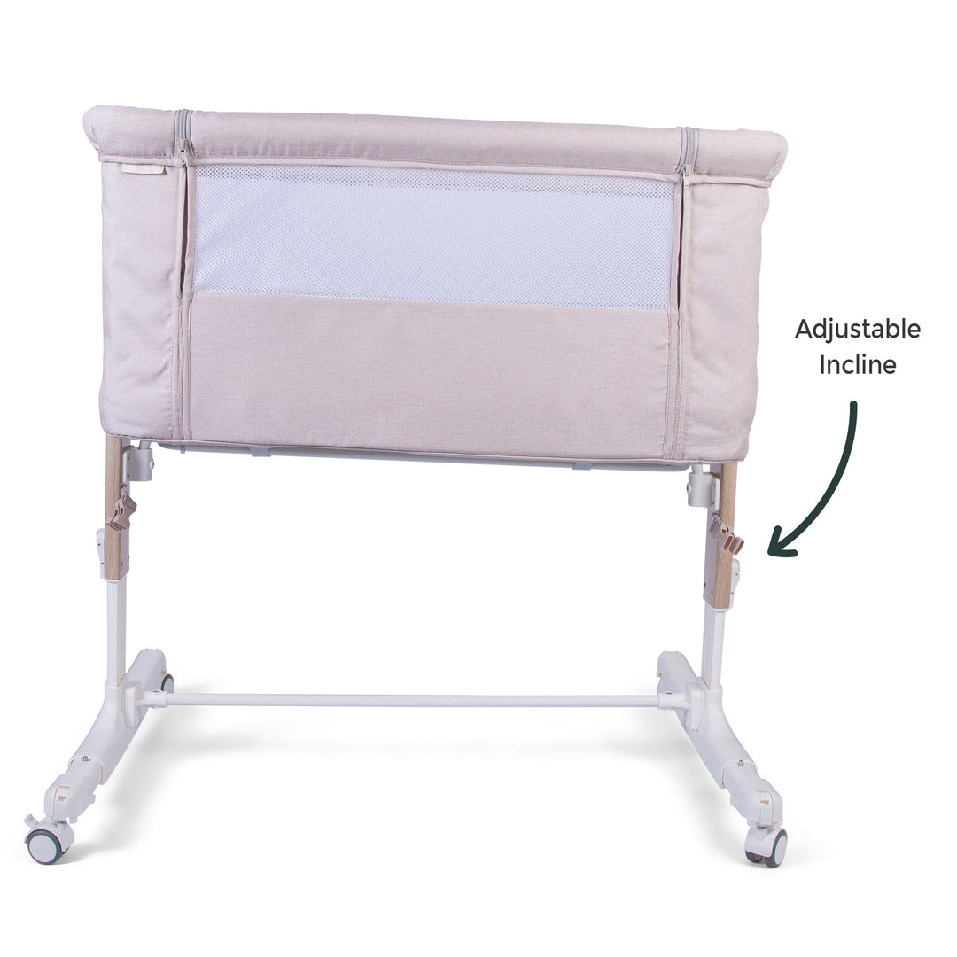 Redkite Rockabye Bedside Crib - Oatmeal