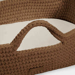 Ickle Bubba Nova Crochet Moses Basket + White Stand - Mocha
